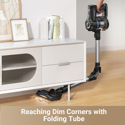 DREAME J10 Cordless Stick Vacuum Cleaner, 8K Pa Powerful Suction, 4x2200 mAh Battery, 35 Minutes Running Time, Folding Tube for Corner Cleaning, 0.5 Litre