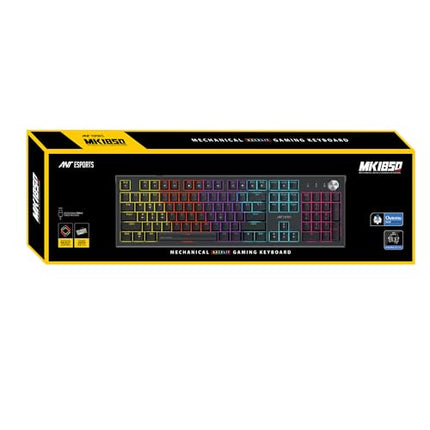 Ant Esports MK1850 Mechanical Wired Gaming Keyboard Blue Switch Hot-Swap Mech Keyboard with Volume Knob 17 Modes RGB Backlit Full Keys Anti-Ghosting,Dual Colour Injection Moulded Key capsfor PC-Black - Unboxify