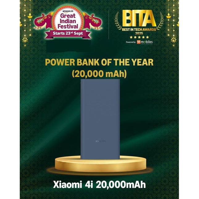 Xiaomi Power Bank 4i 20000mAh 33W Super Fast Charging PD |Smart 12 Layer Protection|Type C Input & Output|Triple Output Ports|Supports Android,Apple, Tablets, Earbuds,Watch(MI Powerbank),Blue - Unboxify