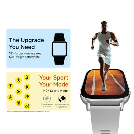 Redmi Watch 5 Active, 2" Display, Metal Body, 18 Day Battery, Bluetooth Calling, Advanced AI Noise Cancellation, Alexa, Matte Silver (M2351W1) - Unboxify