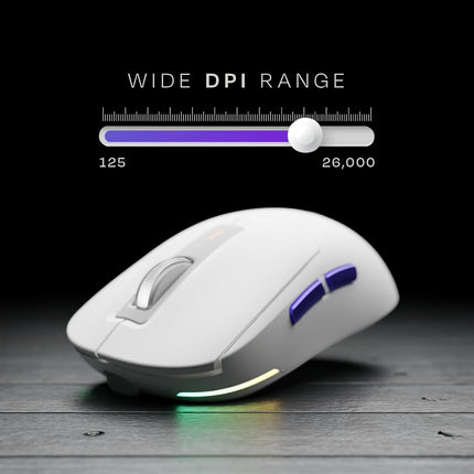 Kreo Pegasus 58 GMS Ultra Lightweight Wireless Gaming Mouse, Top PixArt Sensor, 6 Programmable Buttons, Bluetooth, 2.4GHz Connectivity Gaming Mouse, DPI Upto 26000, Software Included (White) - Unboxify