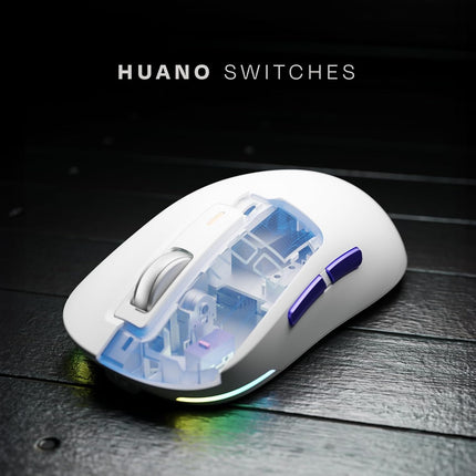 Kreo Pegasus 58 GMS Ultra Lightweight Wireless Gaming Mouse, Top PixArt Sensor, 6 Programmable Buttons, Bluetooth, 2.4GHz Connectivity Gaming Mouse, DPI Upto 26000, Software Included (White) - Unboxify