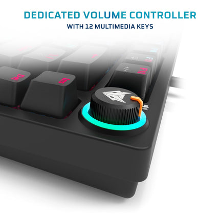 EvoFox Katana X2 TKL Mechanical Gaming Keyboard | 3‑Pin Replaceable Clicky Blue Switches, Dynamic Backlighting, All Keys Anti‑Ghosting, Volume Knob, Copilot, Xbox Gamebar, Screenshot & More - Unboxify