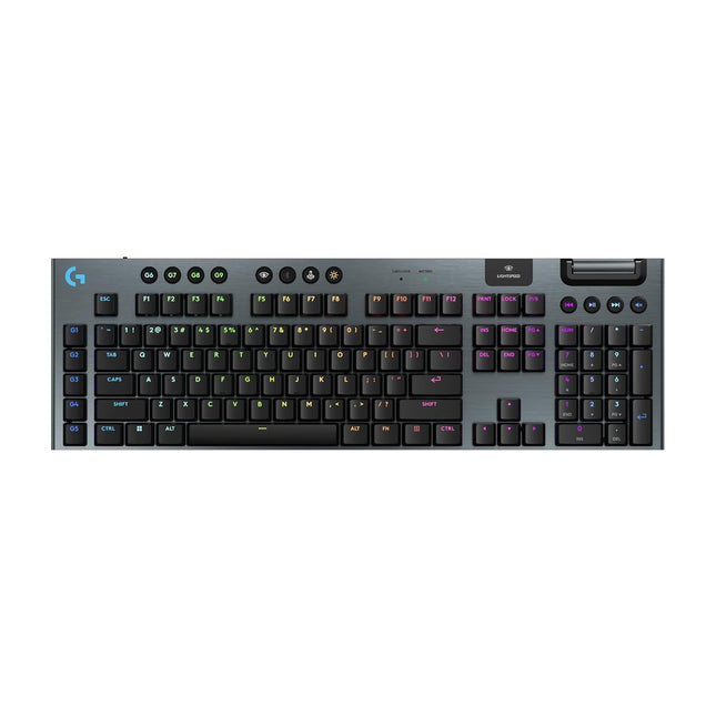 Logitech G915 X LIGHTSPEED Low-Profile Wireless Gaming Keyboard, Double-Shot PBT Keycaps, Fully Programmable Keys, RGB Backlighting, Sleek Aluminum Finishing, GL Brown Tactile Switches - PC/Mac- Black