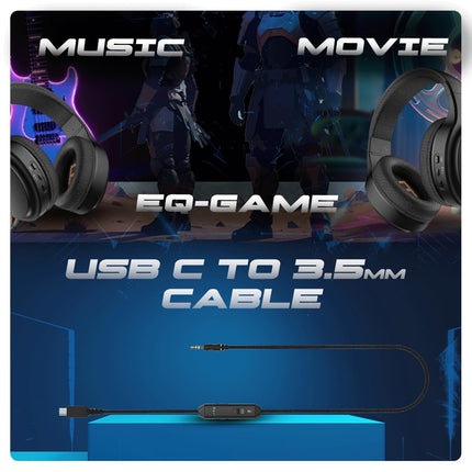 Cosmic Byte Inferno 2.4Ghz Wireless + Bluetooth + Wired Headphone, Dual Mode, 20ms Latency, 40Hrs Battery Life, 50mm Driver, ENC Microphone, Breathable Fabric Cushions (Black) - Unboxify