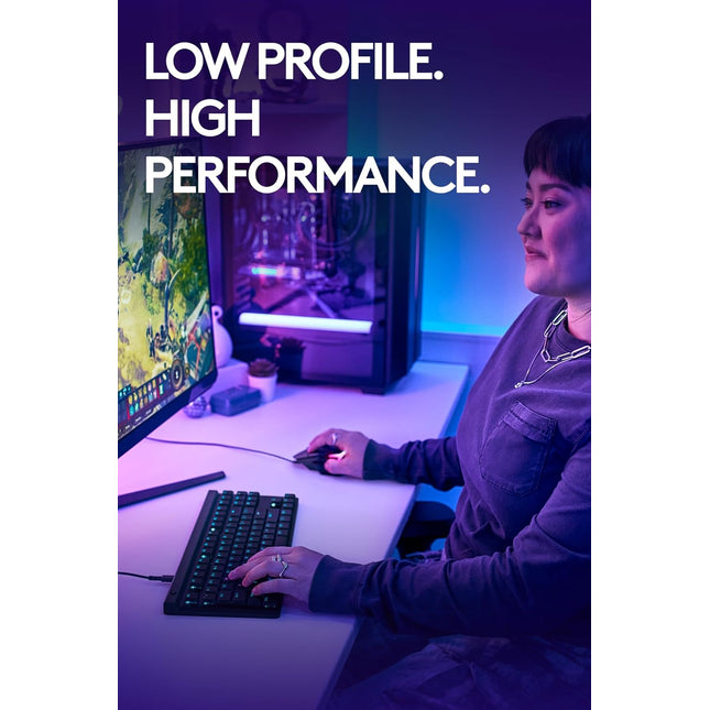 Logitech G515 TKL Wired Low Profile Gaming Keyboard, Fully Customisable RGB, Double-Shot PBT Keycaps, Tactile/Brown Switches