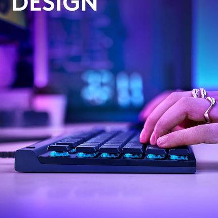 Logitech G515 TKL Wired Low Profile Gaming Keyboard, Fully Customisable RGB, Double-Shot PBT Keycaps, Tactile/Brown Switches