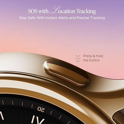 Boat Enigma Daze Women's Luxury Smart Watch w/ 1.3”(3.3cm) Luminous Display, Emergency SOS Live Location Sharing, Functional Crown, Watch Face Studio, QR Tray, BT Calling, HR & SpO2 - Unboxify