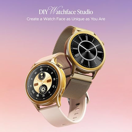 Boat Enigma Daze Women's Luxury Smart Watch w/ 1.3”(3.3cm) Luminous Display, Emergency SOS Live Location Sharing, Functional Crown, Watch Face Studio, QR Tray, BT Calling, HR & SpO2 - Unboxify