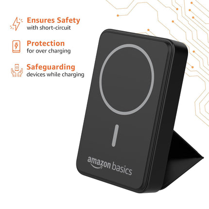 amazon basics 10000mAh 20W Fast Charging Power Bank and 15W Wireless Output | Type C Power Delivery (Input & Output) Quick Charge| Two Way Fast Charge | Made in India (Black) - Unboxify