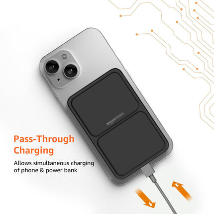amazon basics 10000mAh 20W Fast Charging Power Bank and 15W Wireless Output | Type C Power Delivery (Input & Output) Quick Charge| Two Way Fast Charge | Made in India (Black) - Unboxify