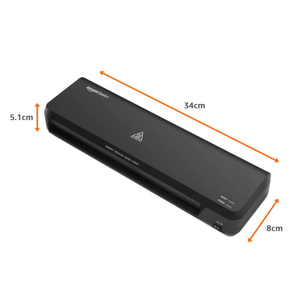 Amazon Basics Hot A4 Thermal Laminating Machine/Laminator A401 | Quick 5-Min Warm-Up | Push Button Pause | Durable Thermostats (100 Cycles) | 26.72 cm/min Speed | for Photos, IDs, Documents (Black) Visit the amazon basics Store - Unboxify