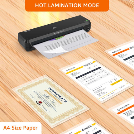 Amazon Basics Hot A4 Thermal Laminating Machine/Laminator A401 | Quick 5-Min Warm-Up | Push Button Pause | Durable Thermostats (100 Cycles) | 26.72 cm/min Speed | for Photos, IDs, Documents (Black) Visit the amazon basics Store - Unboxify