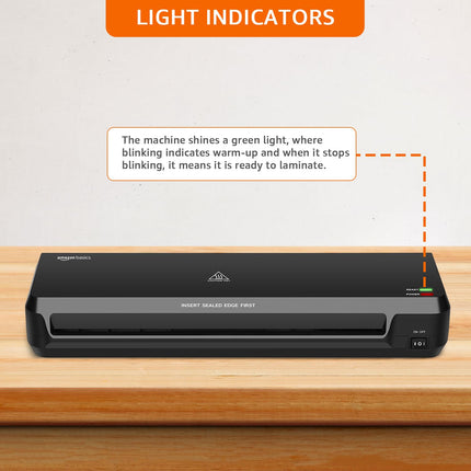 Amazon Basics Hot A4 Thermal Laminating Machine/Laminator A401 | Quick 5-Min Warm-Up | Push Button Pause | Durable Thermostats (100 Cycles) | 26.72 cm/min Speed | for Photos, IDs, Documents (Black) Visit the amazon basics Store - Unboxify