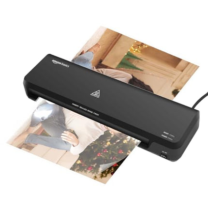 Amazon Basics Hot & Cold A3 Thermal Laminating Machine/Laminator A303 | Fast 2-Min Warm-Up | Slide-Push Button | Durable Thermostats | Dual Light Indicators | for Photos, IDs, Documents, Certificates - Unboxify