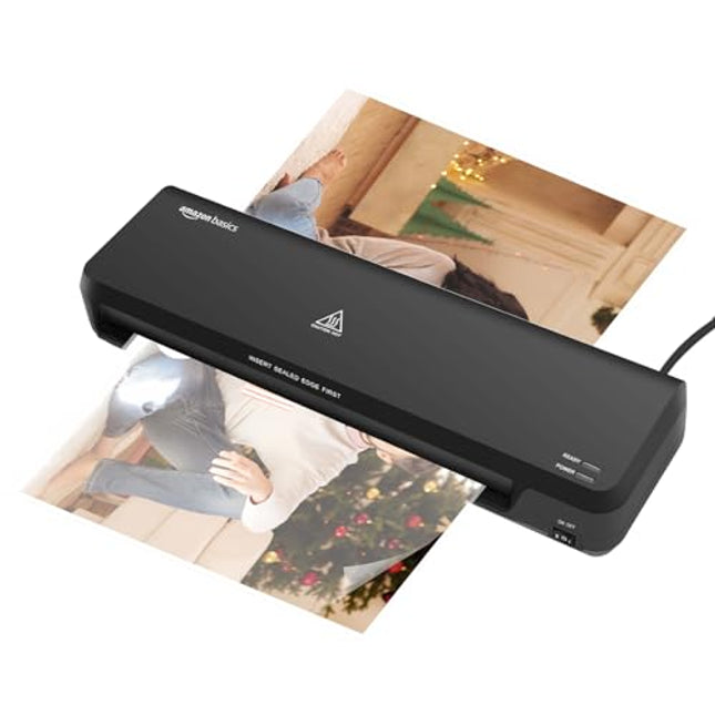 Amazon Basics Hot & Cold A3 Thermal Laminating Machine/Laminator A303 | Fast 2-Min Warm-Up | Slide-Push Button | Durable Thermostats | Dual Light Indicators | for Photos, IDs, Documents, Certificates - Unboxify
