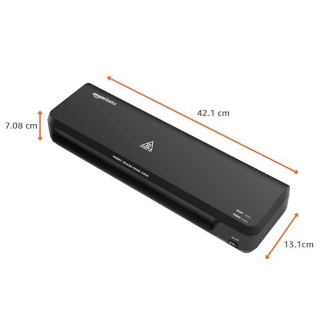 Amazon Basics Hot & Cold A3 Thermal Laminating Machine/Laminator A303 | Fast 2-Min Warm-Up | Slide-Push Button | Durable Thermostats | Dual Light Indicators | for Photos, IDs, Documents, Certificates - Unboxify