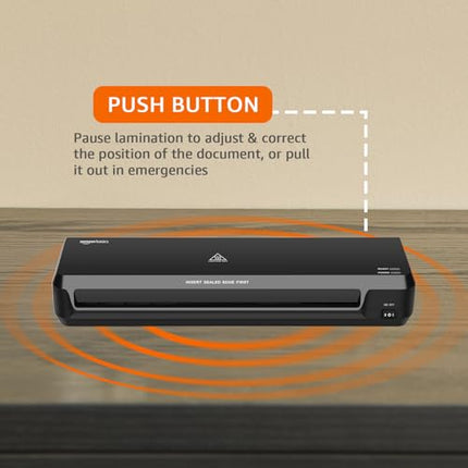 Amazon Basics Hot & Cold A3 Thermal Laminating Machine/Laminator A303 | Fast 2-Min Warm-Up | Slide-Push Button | Durable Thermostats | Dual Light Indicators | for Photos, IDs, Documents, Certificates - Unboxify