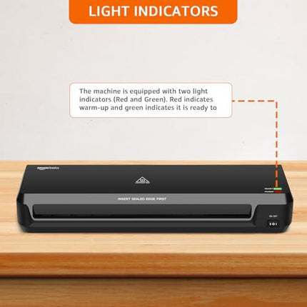 Amazon Basics Hot & Cold A3 Thermal Laminating Machine/Laminator A303 | Fast 2-Min Warm-Up | Slide-Push Button | Durable Thermostats | Dual Light Indicators | for Photos, IDs, Documents, Certificates - Unboxify