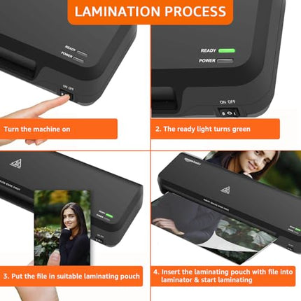 Amazon Basics Hot & Cold A3 Thermal Laminating Machine/Laminator A303 | Fast 2-Min Warm-Up | Slide-Push Button | Durable Thermostats | Dual Light Indicators | for Photos, IDs, Documents, Certificates - Unboxify