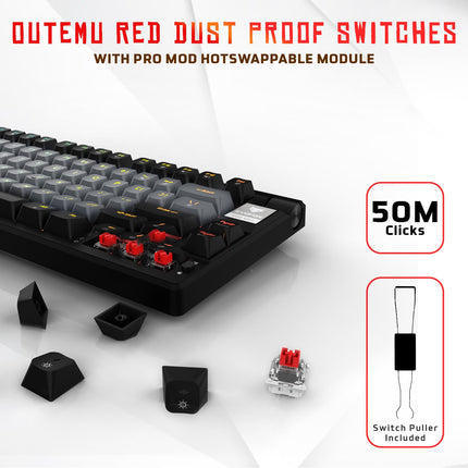 EvoFox Ronin Wired Mechanical Gaming Keyboard | 9 Layer Gasket Sound Dampening Design, Outemu Red Silent Switches, Hot Swappable, Per-Key RGB, nKey Rollover, Volume Knob | Windows Software (Black) - Unboxify