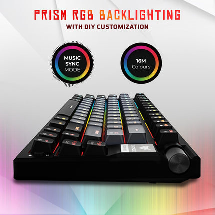EvoFox Ronin Wired Mechanical Gaming Keyboard | 9 Layer Gasket Sound Dampening Design, Outemu Red Silent Switches, Hot Swappable, Per-Key RGB, nKey Rollover, Volume Knob | Windows Software (Black) - Unboxify