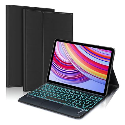ProElite TouchPad Keyboard case for Redmi Pad SE 11 inch, Magnetic Detachable Wireless Bluetooth TouchPad Keyboard Built-in 7-Colors Backlit, Black - Unboxify
