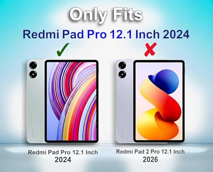 ProElite TouchPad Keyboard case for Redmi Pad Pro 12.1 inch, Magnetic Detachable Wireless Bluetooth TouchPad Keyboard Built-in 7-Colors Backlit, Black - Unboxify