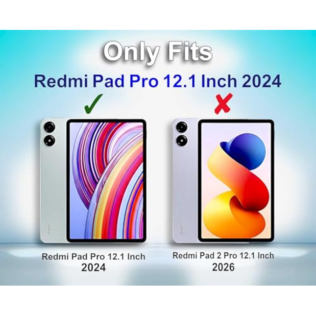 ProElite TouchPad Keyboard case for Redmi Pad Pro 12.1 inch, Magnetic Detachable Wireless Bluetooth TouchPad Keyboard Built-in 7-Colors Backlit, Black - Unboxify