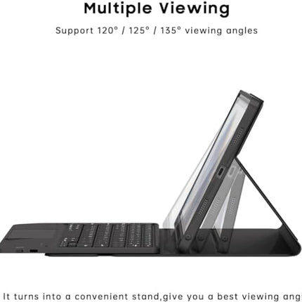 ProElite TouchPad Keyboard case for Redmi Pad SE 11 inch, Magnetic Detachable Wireless Bluetooth TouchPad Keyboard Built-in 7-Colors Backlit, Black - Unboxify