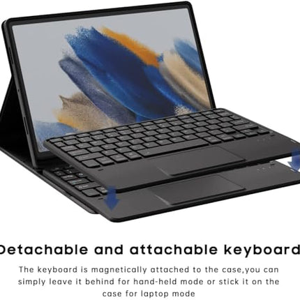 ProElite TouchPad Keyboard case for Redmi Pad SE 11 inch, Magnetic Detachable Wireless Bluetooth TouchPad Keyboard Built-in 7-Colors Backlit, Black - Unboxify