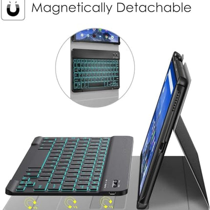 ProElite TouchPad Keyboard case for Redmi Pad SE 11 inch, Magnetic Detachable Wireless Bluetooth TouchPad Keyboard Built-in 7-Colors Backlit, Black - Unboxify
