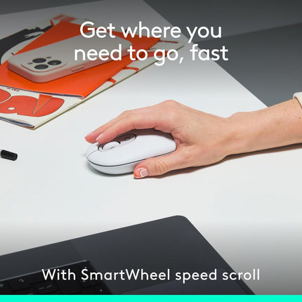 Logitech POP ICON Combo, Bluetooth Keyboard and Mouse Combo, Comfortable Typing, programmable Keys and Buttons, Quiet clicks, Easy-Switch up to 3 Devices - Off-White