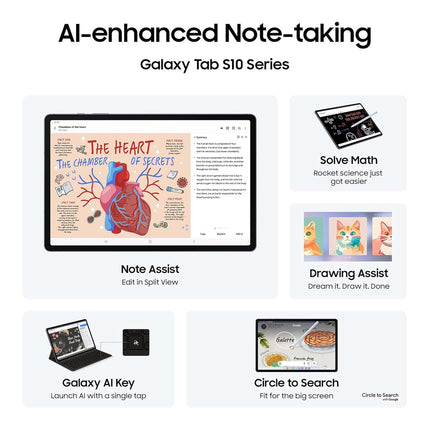 Samsung Galaxy Tab S10 Plus [Smartchoice], S Pen in-Box, 31.5 cm (12.4 inch) Dynamic AMOLED 2X Display, 12 GB RAM, 256 GB Storage, Wi-Fi Tablet, Moonstone Gray
