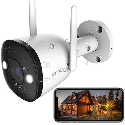 Imou 2K 3MP Outdoor Security Bullet CCTV Camera,Color Night Vision,Human Detection - Unboxify