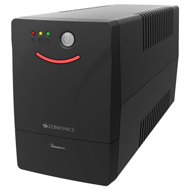 ZEBRONICS MLS755 Line Interactive UPS System, 600VA / 360W, Microcontroller Based, Supports Micro Load, Go to Power Backup & Protection for Home Office, Desktop PC, Routers & Home Electronics, Black - Unboxify