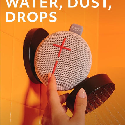 Ultimate Ears MINIROLL Ultra-Portable Waterproof Bluetooth Speaker, Big Bass, IP67 Dustproof, 40 m (131 ft) Range - Revive Grey