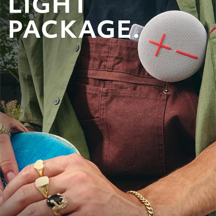 Ultimate Ears MINIROLL Ultra-Portable Waterproof Bluetooth Speaker, Big Bass, IP67 Dustproof, 40 m (131 ft) Range - Revive Grey