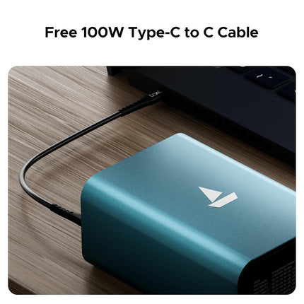 boAt EnergyShroom PB600 PowerPulse 27000mAh Power Bank| 160W Total Output, 2xUSB-C (2-Way Port), 2xUSB-A Port, 100W Type-C to C Cable, Compatible w/Laptop, Smartphone, Tablets Earphone,Watch (Gunmetal)