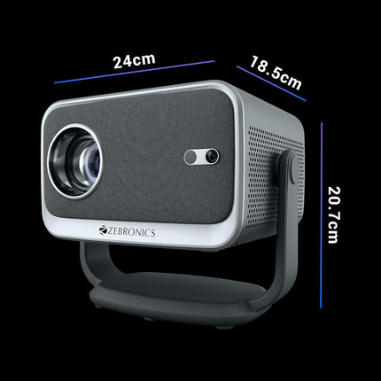 ZEBRONICS PIXAPLAY 67, Smart LED Projector, 8000 Lumens, 4K Support, 150 Inches Screen Size, Auto [ Focus | Keystone ], BT v5.2, HDMI, USB, RJ45, WiFi, 1080p Native, APP Support, BT Remote, Miracast