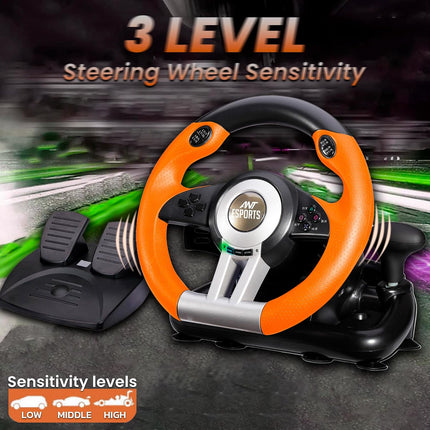 Ant Esports GW V3 PC Steering Wheel 270° Degree Vibration Gaming Steering Wheel with Shifter and Pedal for PC, Xbox Series X|S, Xbox One