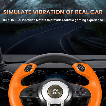 Ant Esports GW V3 PC Steering Wheel 270° Degree Vibration Gaming Steering Wheel with Shifter and Pedal for PC, Xbox Series X|S, Xbox One