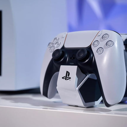 PowerA Twin Charging Station For PS5 Dualsense & Dualsense Edge Wireless Controllers,AC Adaptor Included,With LED Indicator,Vertical Dual Controller Fast Charging Dock (Officially Licensed),White