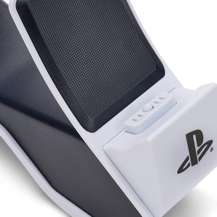 PowerA Twin Charging Station For PS5 Dualsense & Dualsense Edge Wireless Controllers,AC Adaptor Included,With LED Indicator,Vertical Dual Controller Fast Charging Dock (Officially Licensed),White