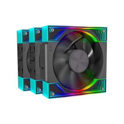 Ant Esports QuartzFlow 3-In-1 120mm ARGB Stackable Case Fan Kit with Forward/Reverse Switch and Wire Free Daisy Chain - Black - Unboxify