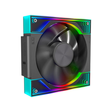 Ant Esports QuartzFlow 3-In-1 120mm ARGB Stackable Case Fan Kit with Forward/Reverse Switch and Wire Free Daisy Chain - Black - Unboxify