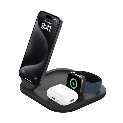 Belkin MagSafe Qi2 Wireless Charger | 3-in-1 Magnetic Foldable Charger with 15W | Fast Charger for iPhone 16, 15, Apple Watch, AirPods with Non-Slip Base | PSU Included | 36W Charger Included - Unboxify