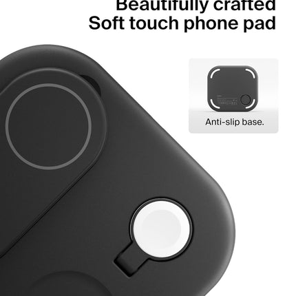 Belkin MagSafe Qi2 Wireless Charger | 3-in-1 Magnetic Foldable Charger with 15W | Fast Charger for iPhone 16, 15, Apple Watch, AirPods with Non-Slip Base | PSU Included | 36W Charger Included - Unboxify
