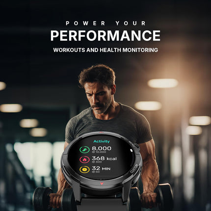 Noise Endeavour 2 Rugged Smart Watch – 1.46″ AMOLED Display, Built-in GPS, ABC Sensors, Up to 7-Day Battery, 5ATM Water Resistance, AI, Strava Integration, for iOS & Android (Jet Black) - Unboxify