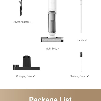 Dreame K10 Pro Wet Dry Vacuum Cleaner, Light Weight Cordless Vacuum Cleaner with 15Kpa Suction Power, Enhanced Edge Cleaning, Smart Dirt Detection for Hard Floors